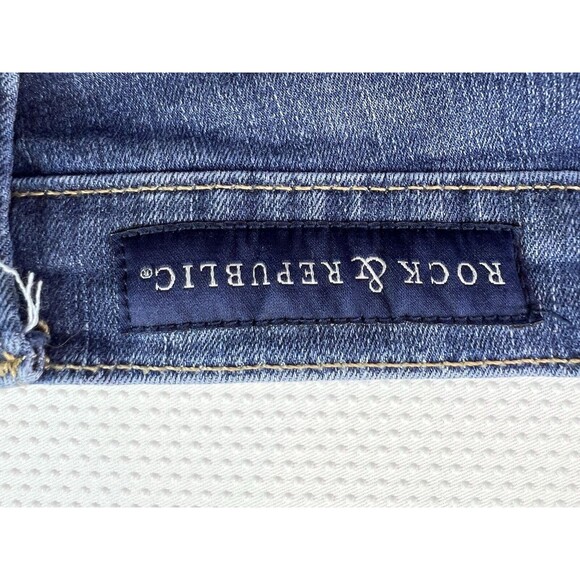 ROCK & REPUBLIC Kasandra Flare Distressed Denim Jeans Women's Size 6 - Picture 5 of 10